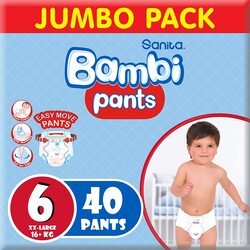 Sanita Bambi Pants, Size 6, XXL, 40 Count