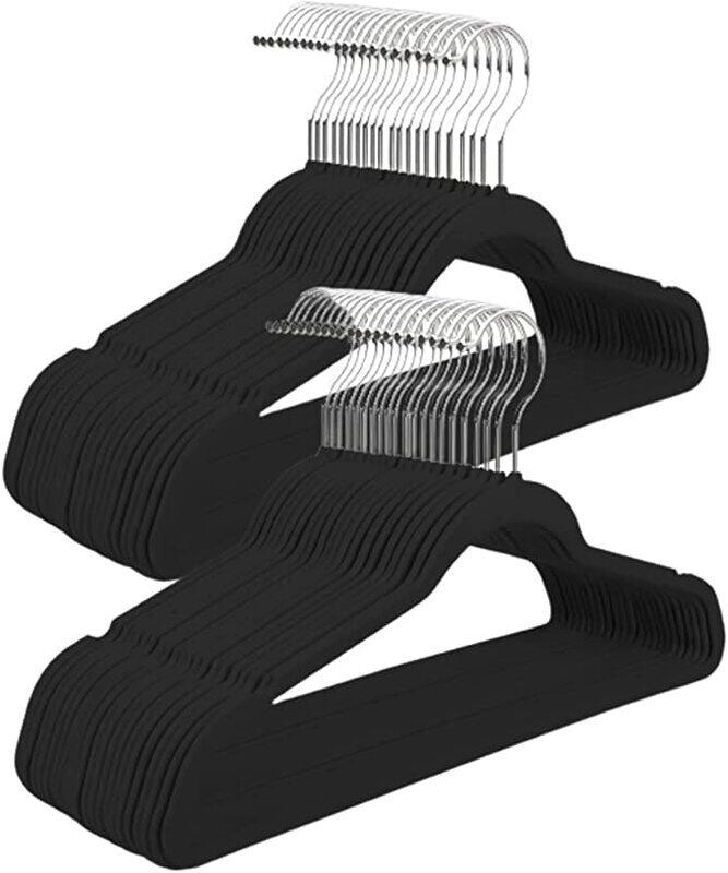 

Naari By Srishti 20-Piece Non Slip Space-Saving Slim Clothes Velvet Hanger, Black