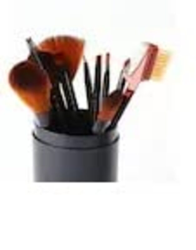 Naari By Srishti Makeup Brush Set With Holder Makeup Premium Brushes, 12-Piece, Black