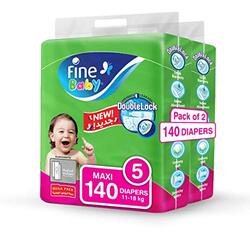 Fine Baby Diapers, Size 5, 11-18 Kg, 140 Count