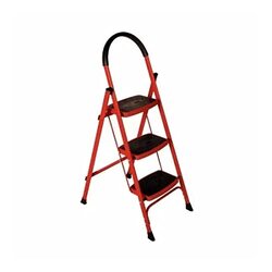 3 Step In-House Folding Ladder, XL01-3STEPRED, Red