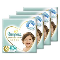 Pampers Premium Care Diapers, Size 6, 13+ Kg, 144 Count