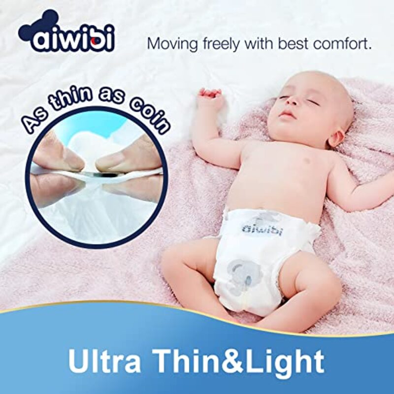 Aiwibi Ultra-Thin Premium Baby Diaper Pants, Size M, 4-10 Kg, 26 Count