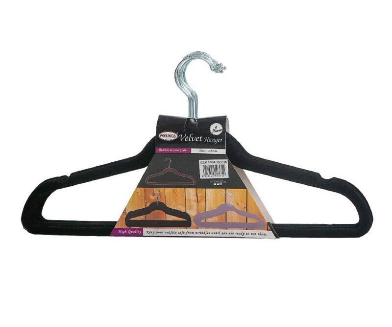 

Generic 6-Piece Non-Slip Premium Flocking Velvet Hangers, Black