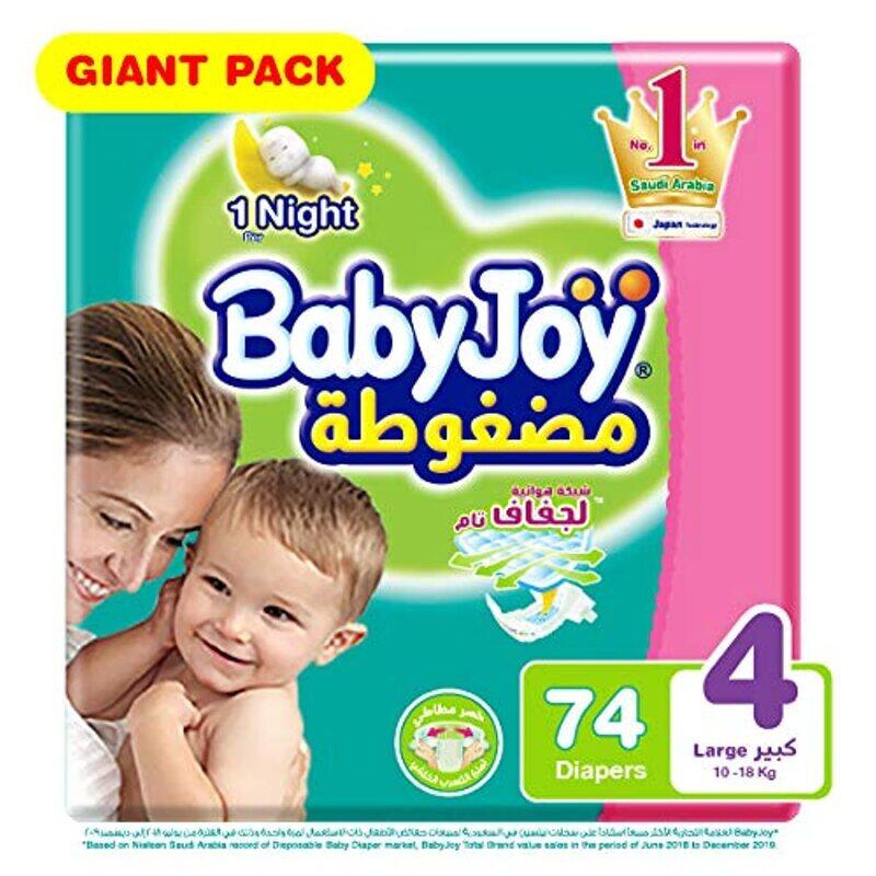 

Baby Joy Diaper, Size 4, Large, 10-18 Kg, 74 Count