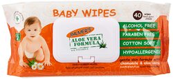 Palmers Baby Wipes, 2 x 40 Wipes, White