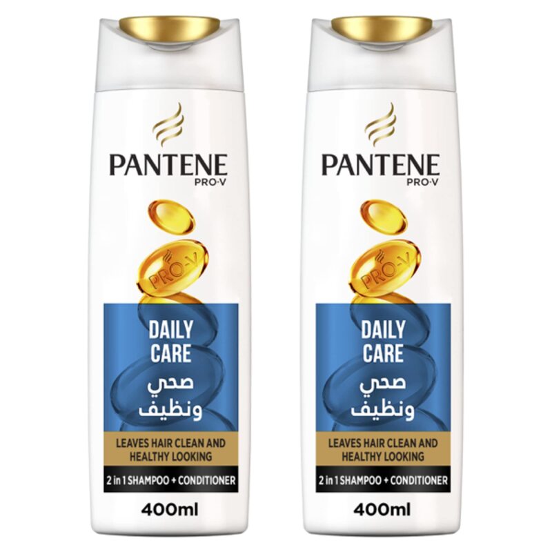 Pantene Pro-V Daily Care Shampoo, 2 x 400ml