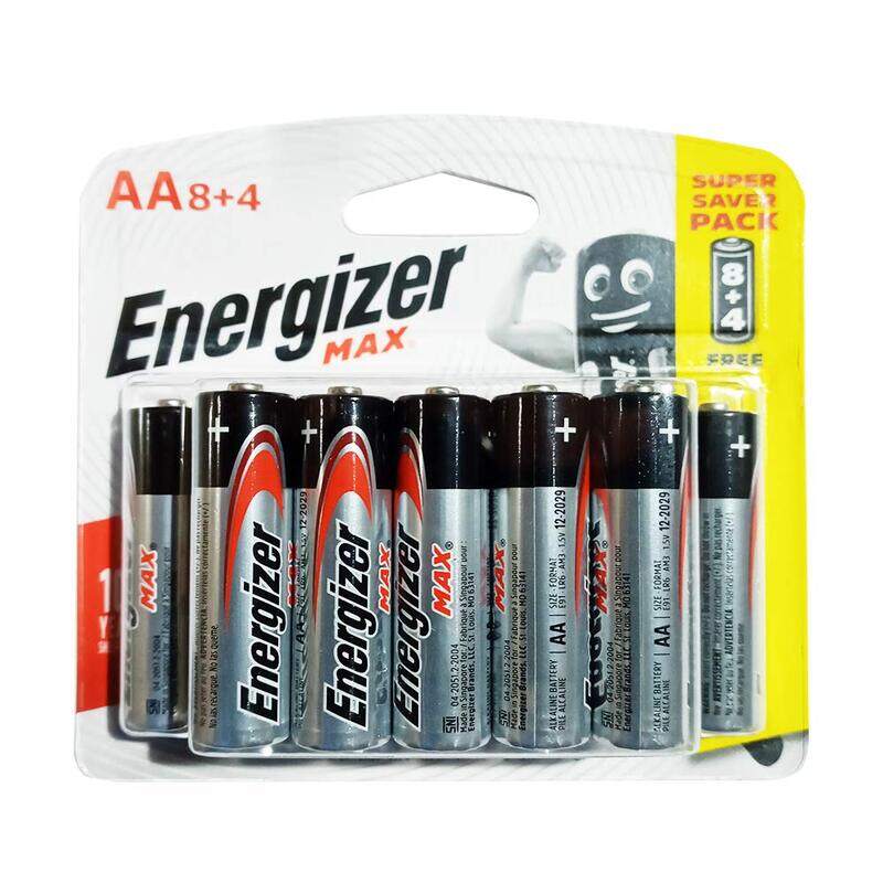 

Energizer 1.5V Max AA Alkaline Batteries, 12 Pieces, E91BP12, Black/Silver