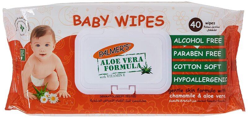 

Palmers Baby Wipes, 40 Sheets, White