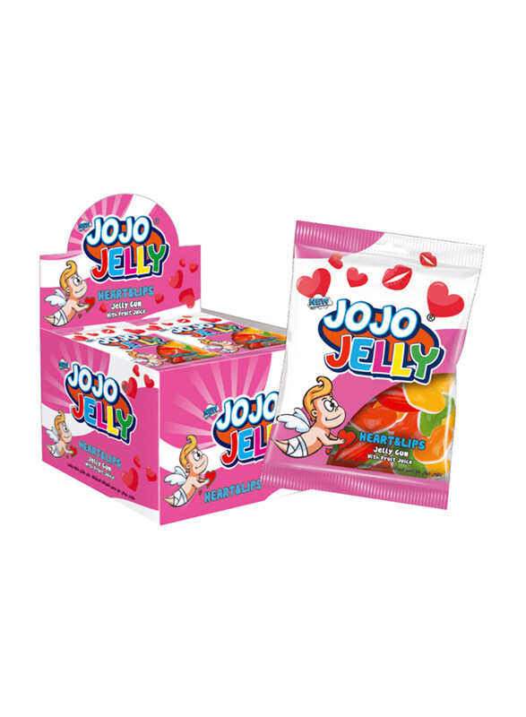 

Eviza Jojo Hear & Lips Jelly Candy with Fruit Juice, 24 x 20g