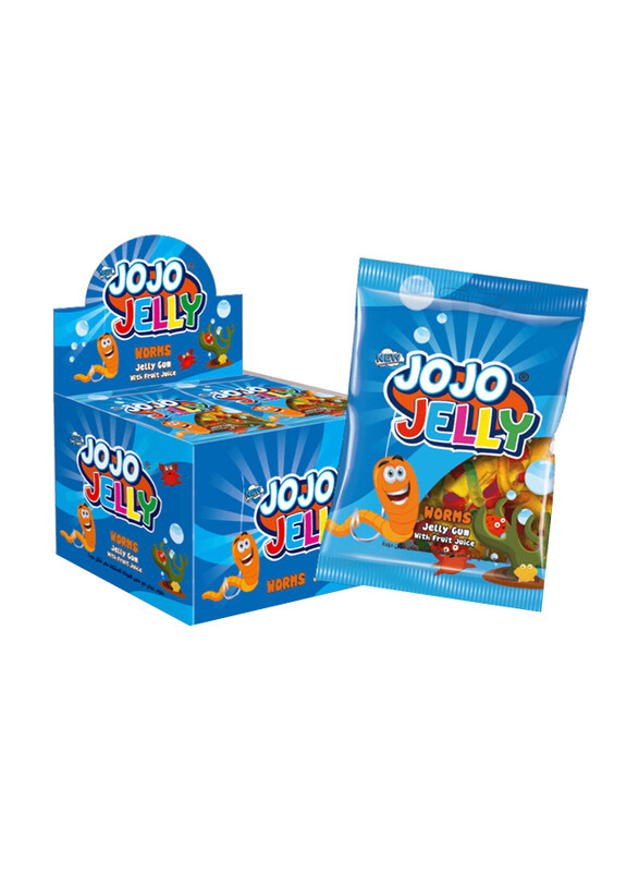 

Eviza Jojo Worms Jelly Candy with Fruit Juice, 24 x 20g