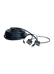 20-Meter Premium VGA Display Cord, VGA Audio Cable to VGA Audio Cable, Black