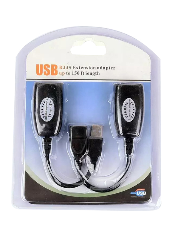 USB Extender RJ45 Cable, HDMI to RJ45, Black