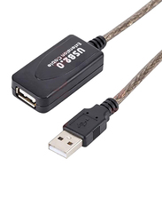 5-Meter USB 2.0 High Speed Ethernet Cable, USB Type A Male to Female Charging and Syncing USB Extender Cord, Black