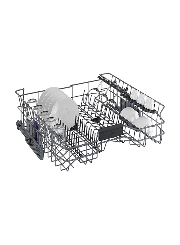 Beko 15 Place Setting 8 Programs Dishwasher, DFN28420S, Silver