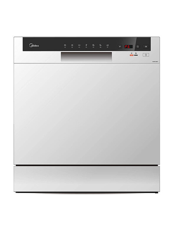 

Midea 8 Place Settings Counter Top Dishwasher with 7 Programs, WQP8-3802F-S, Silver
