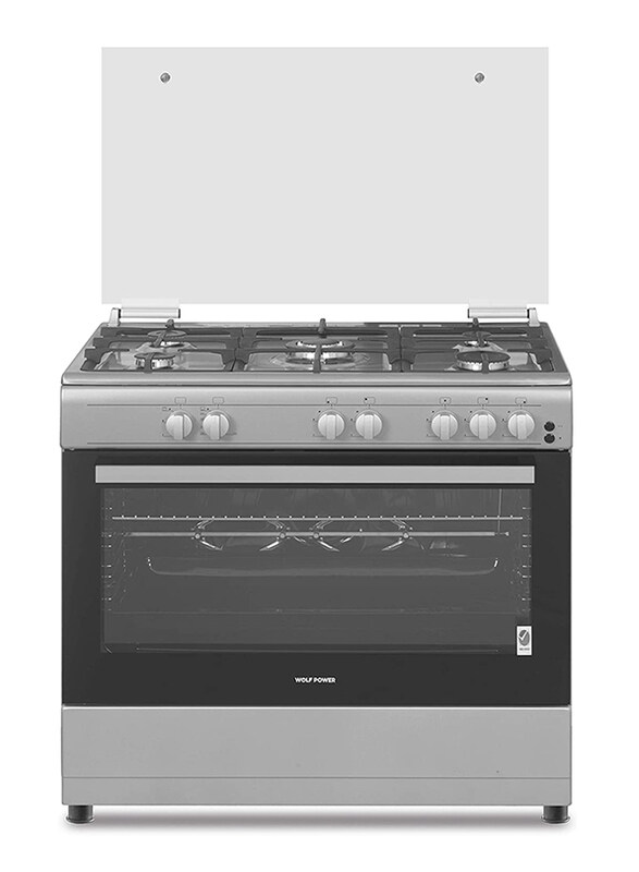 

Wolf Power 5-Burner Gas Cooker, WCR950CI, Silver/Black