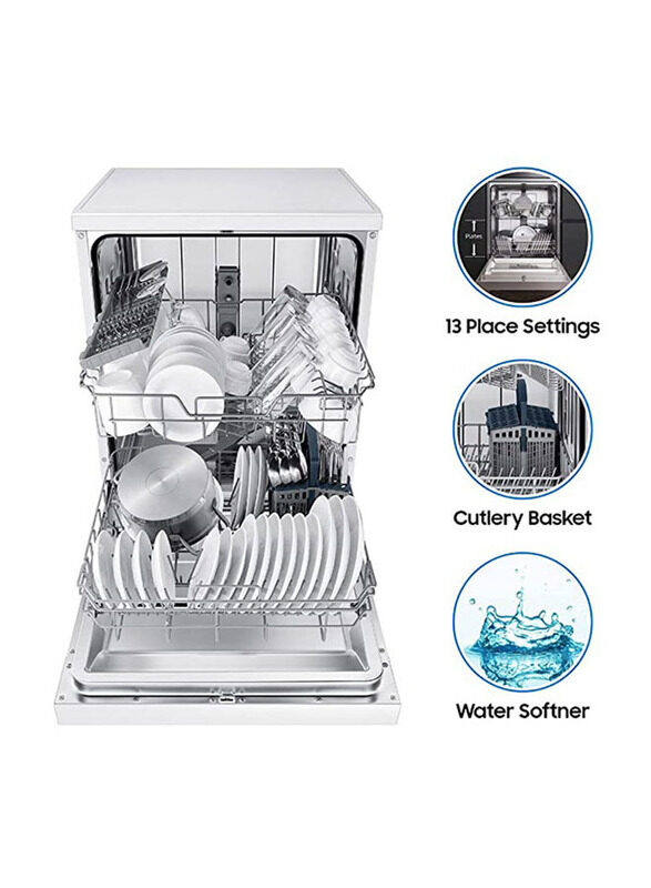 Samsung 13 Place Settings Free Standing Dishwasher, 1800W, DW60M6040FS, Silver
