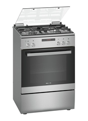 Siemens Freestanding 4 Burner Gas Cooker, HG2M30E50M, Silver