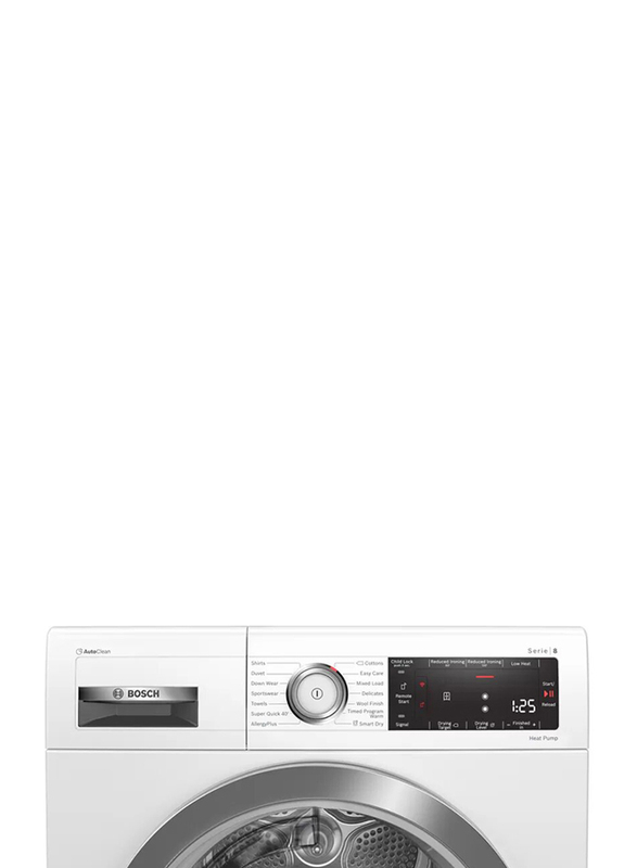 Bosch 9 Kg Front Load Tumble Dryer, WTX88RH9GC, White