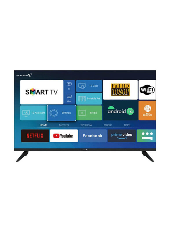 

Videocon 40-Inch LED Edgeless Android 14 Full HD Smart TV, E40EL1100, Black