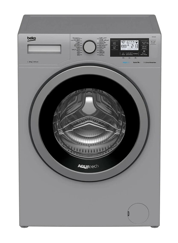 Beko 10 Kg 1400 RPM Front Load Washing Machine, WTE1014S, Dark Grey