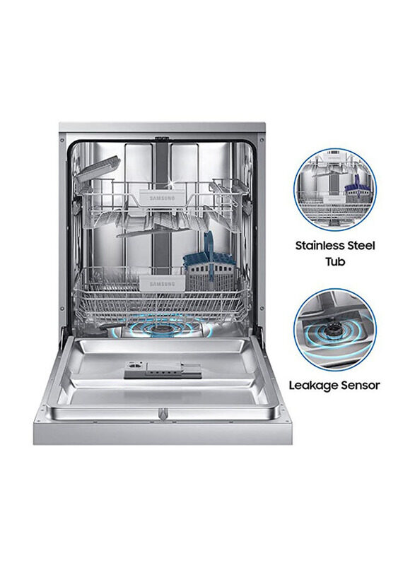 Samsung 13 Place Settings Free Standing Dishwasher, 1800W, DW60M6040FS, Silver