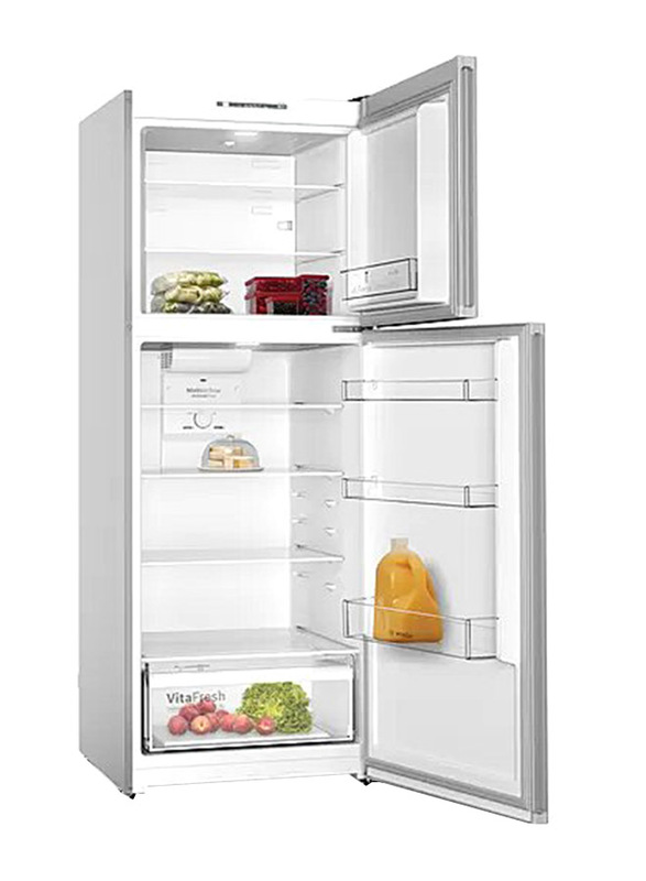 Bosch 485L Double Door Frost Free Free-Standing Refrigerator with Freezer At Top, KDN55NL20M, Grey