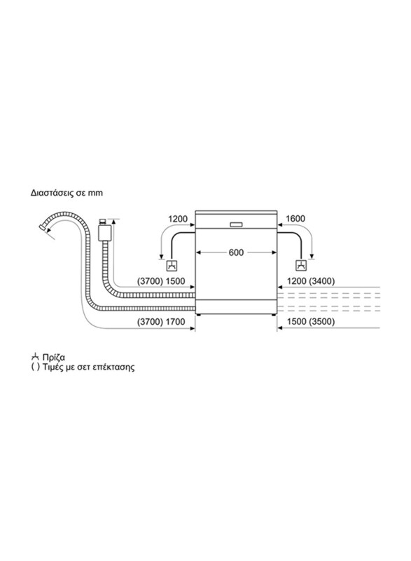 Bosch 12 Place Settings Free Standing Dishwasher, SMS50E92GC, White