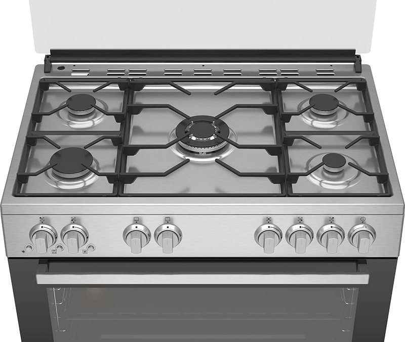 Beko 5-Burner Cooking Range, GGR15125FXNS, Silver/Black