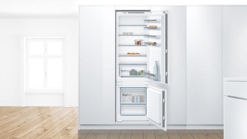 Bosch 274 Litres Serie 4 Built-In Double Door Refrigerator with Bottom Freezer, KIV87VS30M, White