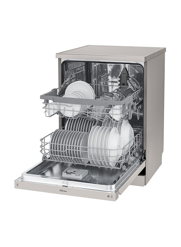 LG QuadWash 14 Place Settings Freestanding Dishwasher, DFB512FP, Silver