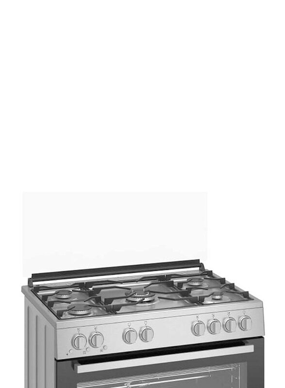 Beko Freestanding 5 Burner Gas Cooker with Grill Oven and Fan, GGR15125FXNS, Inox Grey