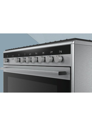 Siemens Freestanding 5 Burner Gas Cooker, HG73G8357M, Silver