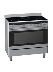 Siemens Free Standing 5 Ceramic Top Electric Burner Stainless Steel Cooker with Oven, HY738357M, Silver/Black