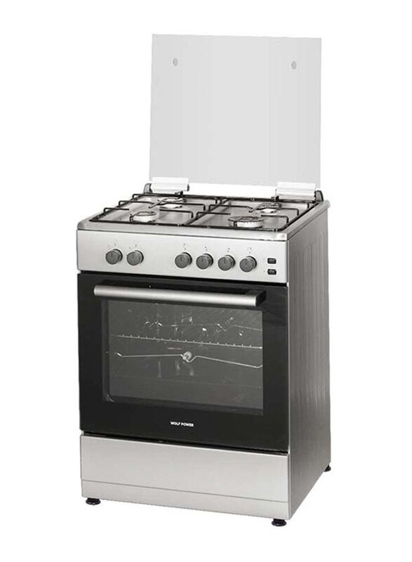 

Wolf Power 60cm Stainless Steel Full Safety Gas Cooking Range with 4 Gas Burners, Automatic Ignition, WCR6060FS, Silver