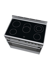 Siemens Free Standing 5 Ceramic Top Electric Burner Stainless Steel Cooker with Oven, HY738357M, Silver/Black