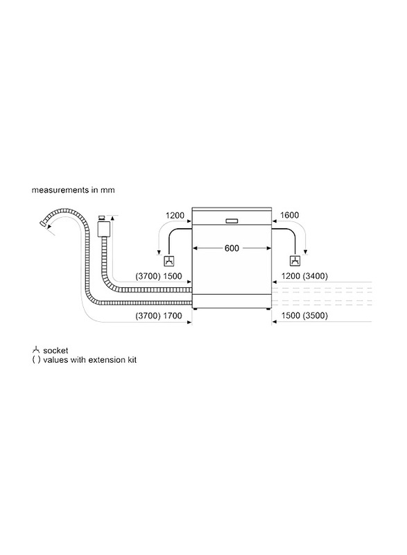 Bosch Series 4 12 Place Settings Free Standing Dishwasher, 11.1 Liter, 5 Programs, SMS50E92GC, White