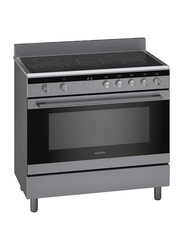 Siemens 5 Ceramic Hobs Stainless Steel Electric Cooker with Oven, 11800W, HK9K9V850M, Silver/Black