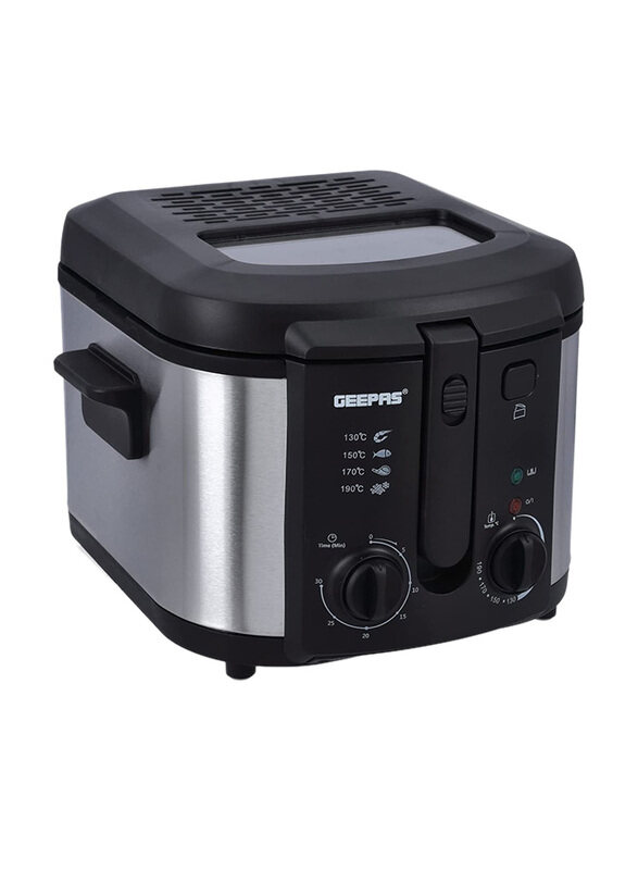 

Geepas Non-Stick Inner Pot Deep Fryer, 2180W, 3L, Gdf36014, Black