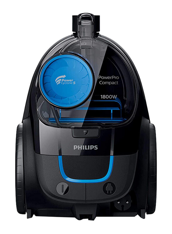

Philips Canister Vacuum Cleaner, 1.5L, 1800W, FC9350/01, Black/Blue