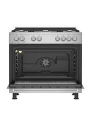 Beko Freestanding 5 Burner Gas Cooker with Grill Oven and Fan, GGR15125FXNS, Inox Grey