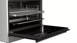 Bosch 125L 5 Gas Burner Free Standing Stainless Steel Cooker, HIZ5G7W50M, Black/Silver