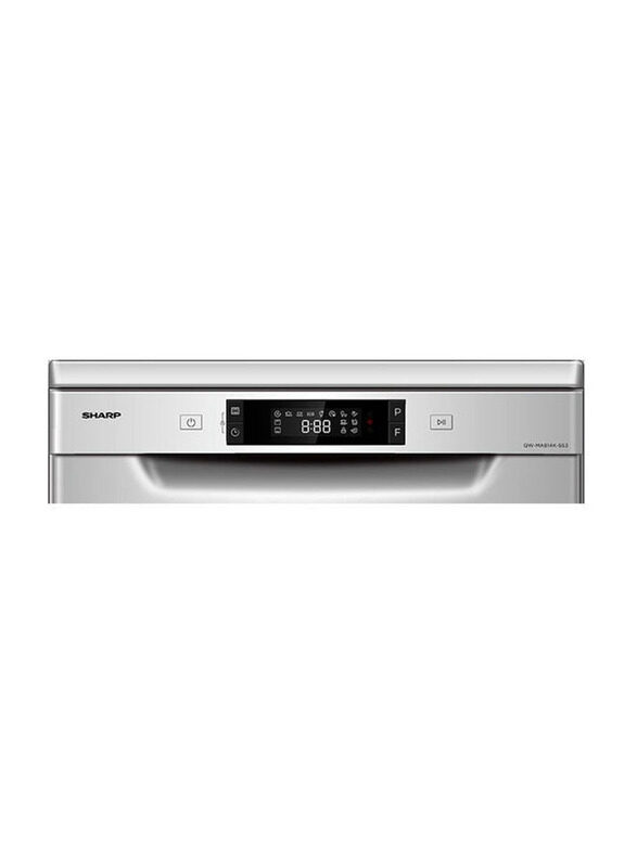 Sharp 14 Place Settings Free Standing Dishwasher, QW-MA814K-SS3, Silver