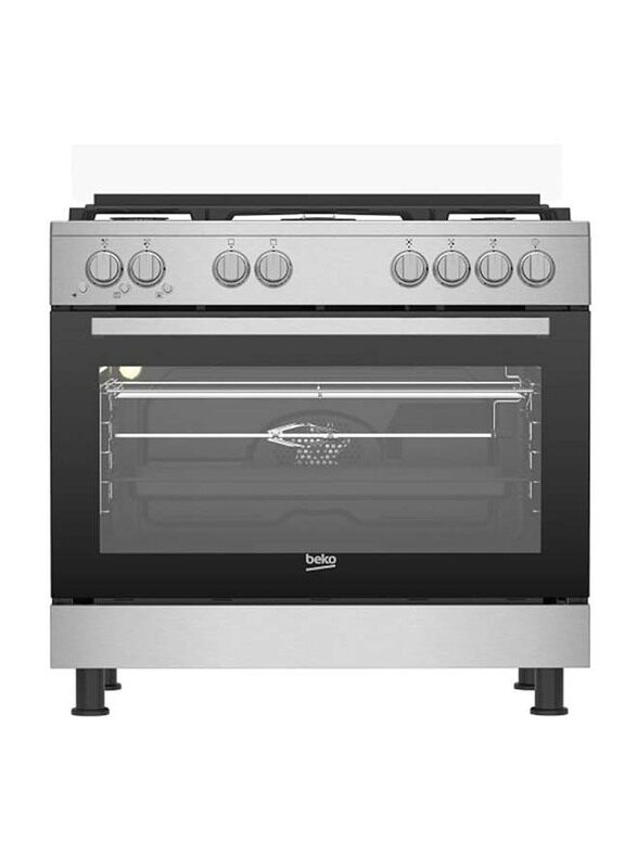 

Beko Freestanding 5 Burner Gas Cooker with Grill Oven and Fan, GGR15125FXNS, Inox Grey