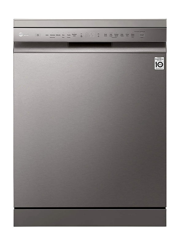 

LG 8 Programs 14 Place Settings Free Standing Dishwasher, DFB512FP, Platinum Silver