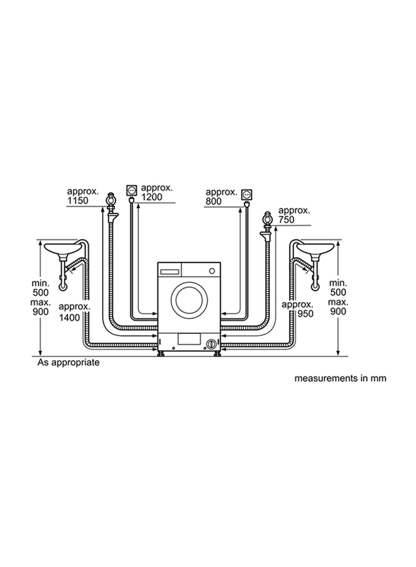 Bosch 7Kg Front Load Washer Dryer, WKD28351GC, White