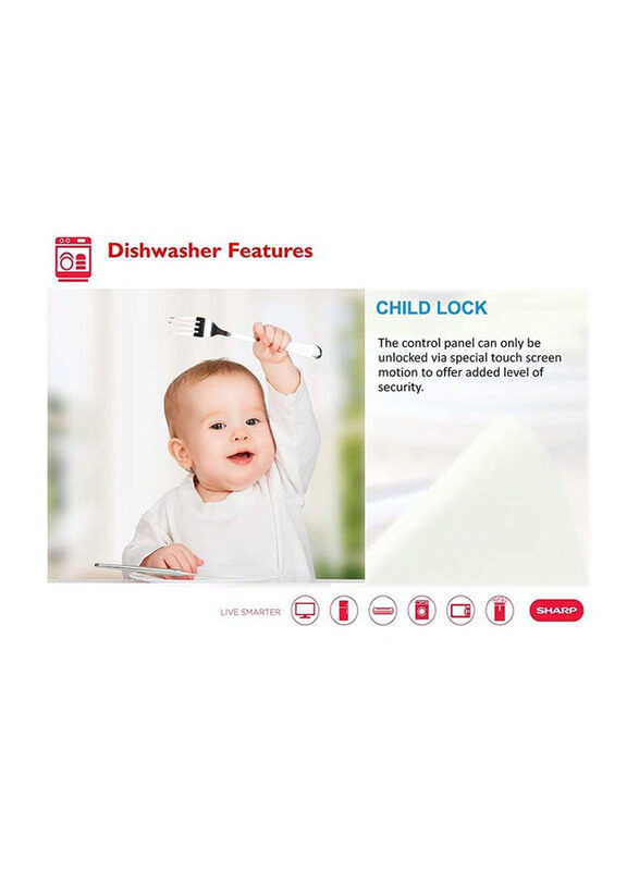 Sharp 12 Place Settings Dishwasher, QW-MB612-SS3, Silver