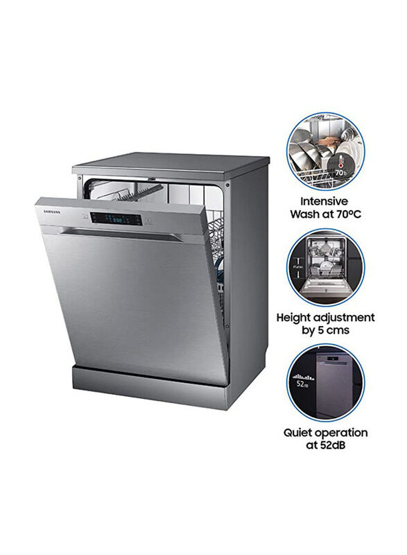 Samsung 13 Place Settings Free Standing Dishwasher, 1800W, DW60M6040FS, Silver