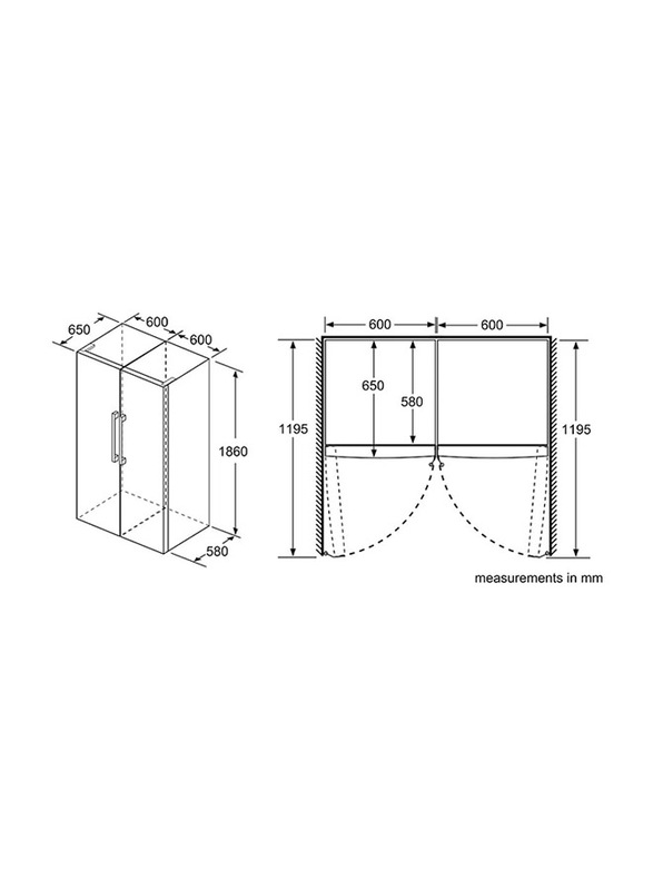 Bosch 255L Double Door Frost Free Serie 4 Free-Standing Refrigerator, GSN36VL3PG, Grey